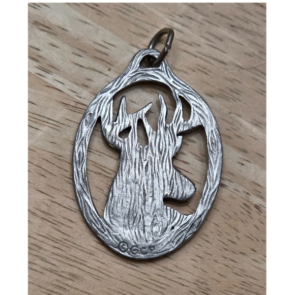 Rustic Pewter Deer Stag Head Antler Pendant Necklace Wildlife Nature Charm Gift - Picture 2 of 3